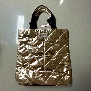 Victoria's Secret Gold Quilted Tote Bag